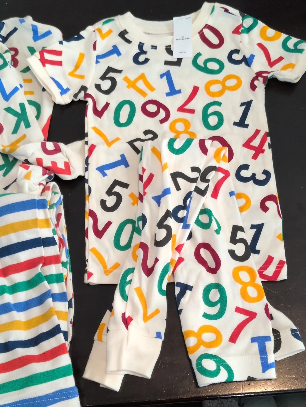 NWT Old Navy Children's Number Print Pajama Set - Multicolor on White Plus PJ